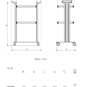 Večnamenski modularni voziček, 2 polici | EOLO - Image 2